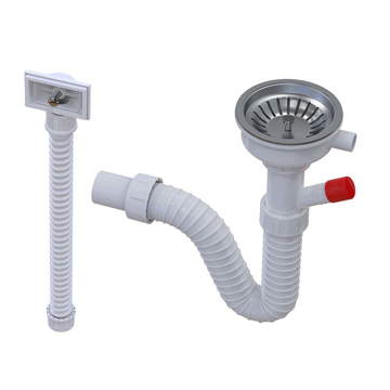 Slika Sifon za jednodelnu sudoperu Ø115 sa prelivom i priključkom ISAFLEX (2177)